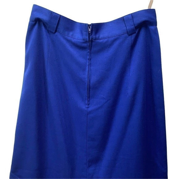 Skirt Midi Pencil 4 Slits Size S/M 38 Bright Blue Zip Tailor Made Austria Vtg - Picture 11 of 12